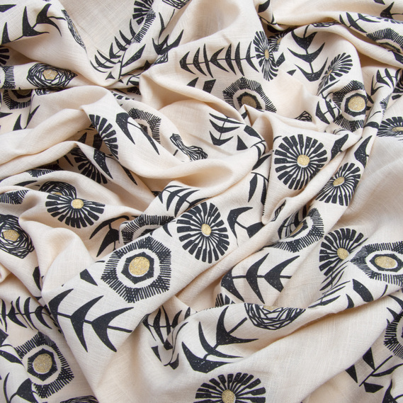 Тканина костюмна імітація льну з напиленням соняшник беж, фото 2