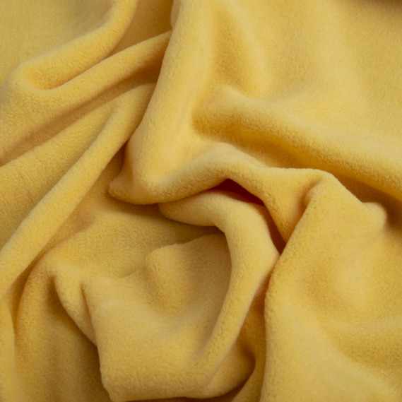 Тканина фліс однотонна 300 гр/м2 тепла тканина полар антипілінг, м`яка для флісовок, кофт, штанів жовтий, фото 2