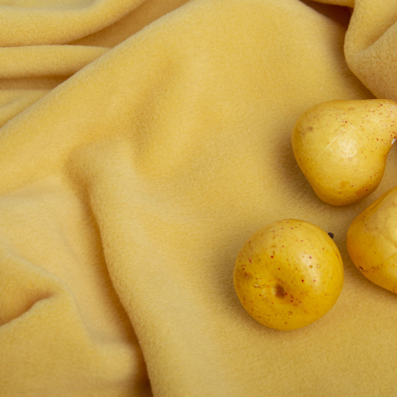 Тканина фліс однотонна 300 гр/м2 тепла тканина полар антипілінг, м`яка для флісовок, кофт, штанів жовтий, фото 3