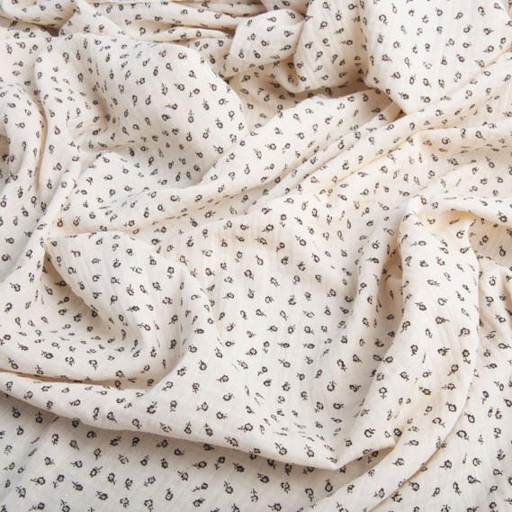 Two-Layer Cotton Muslin Fabric for Summer Clothing and Home Textiles двошарова квітка абрикос, фото 2