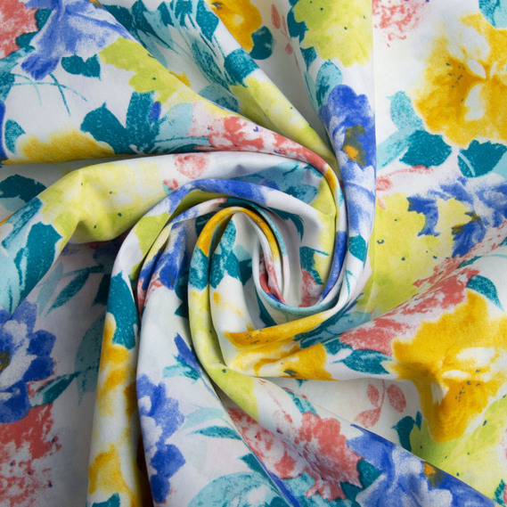 Stretch poplin fabric Рамона електрик, фото 1