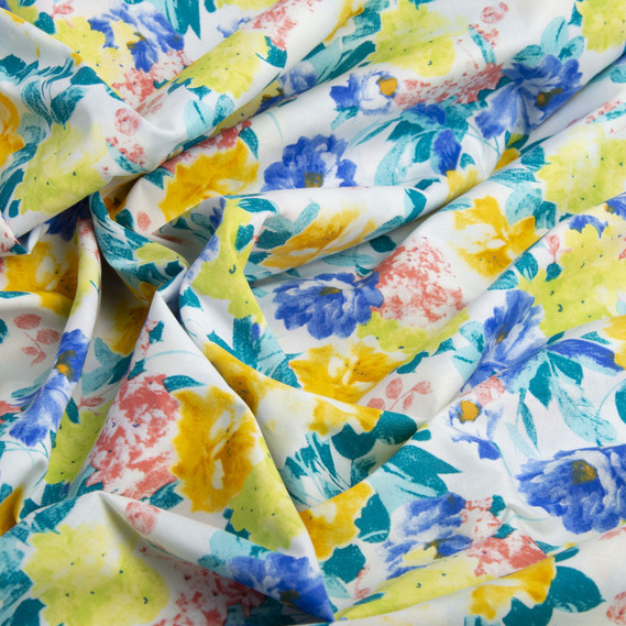 Stretch poplin fabric Рамона електрик, фото 2