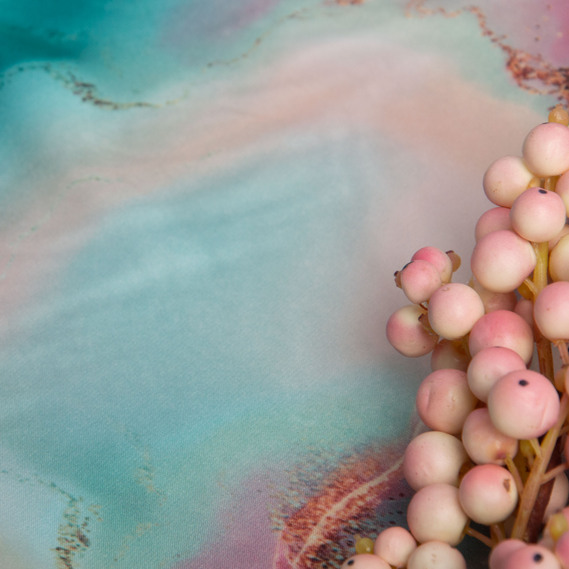 Тканина плательная атлас шовк стрейч рожевий, фото 3