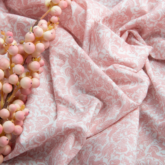 Тканина поплін бавовна міфічні звіри пудра, фото 3 Тканина поплін бавовна міфічні звіри пудра, фото 3