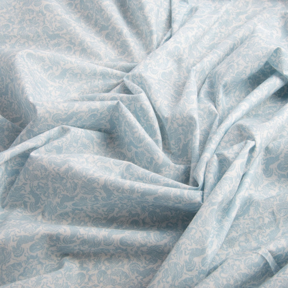 Тканина поплін бавовна міфічні звіри блакитний, фото 2