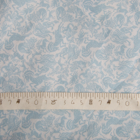 Тканина поплін бавовна міфічні звіри блакитний, фото 4