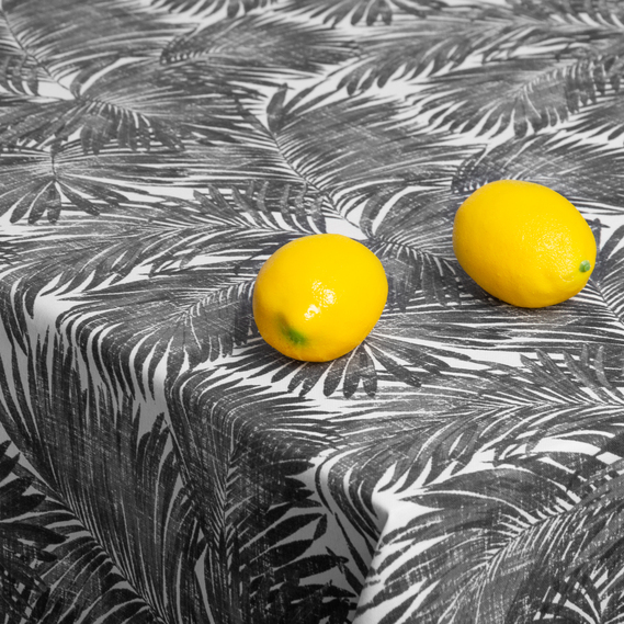 Скатертина з водовідштовхувальним просоченням IDEIA 140х170 см бавовна папороть чорна, фото 4 Скатертина з водовідштовхувальним просоченням IDEIA 140х170 см бавовна папороть чорна, фото 4