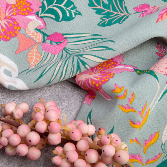 Ткань плательная тропикана м`ята, фото 3