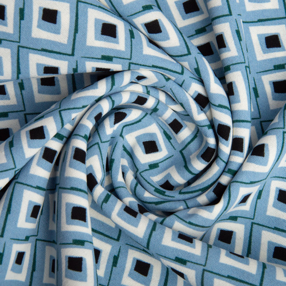 Ткань плательная ромб блакитний, фото 1
