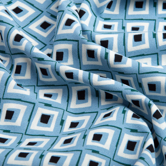 Ткань плательная ромб блакитний, фото 2