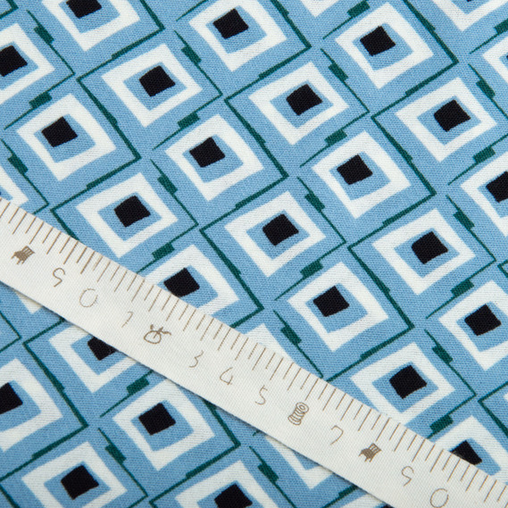 Ткань плательная ромб блакитний, фото 4