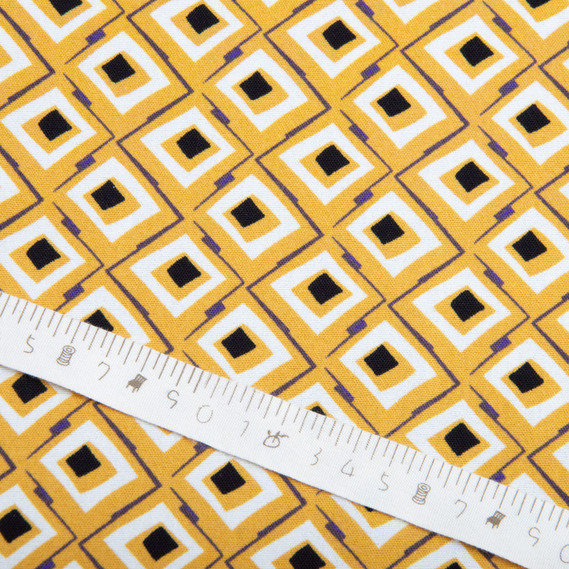 Ткань плательная ромб гірчиця, фото 4