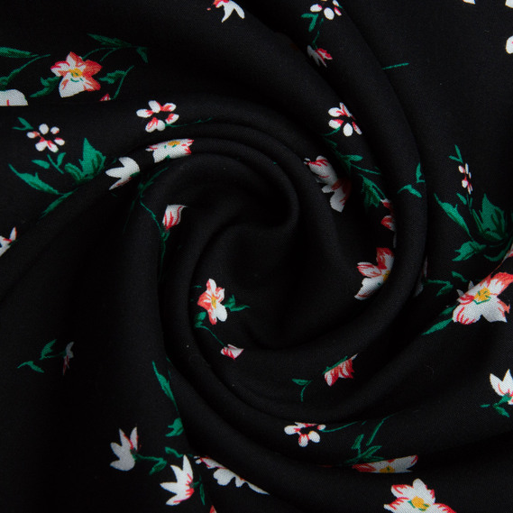 Тканина плательна штапель Соломія чорна, фото 1