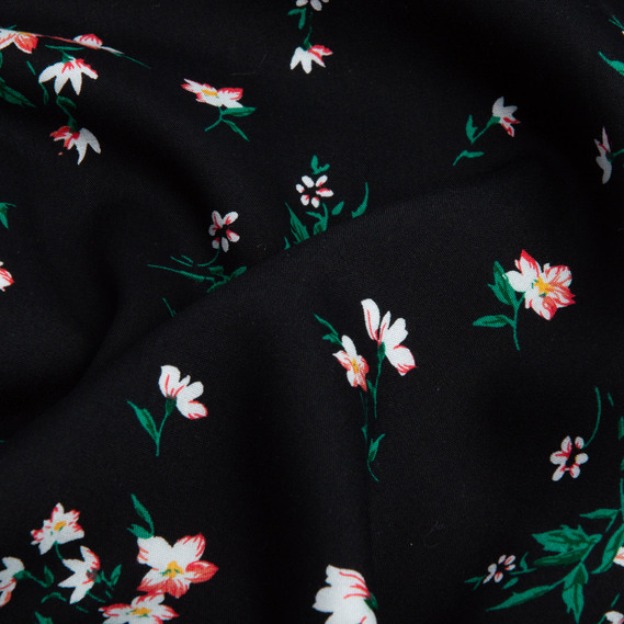 Тканина плательна штапель Соломія чорна, фото 2