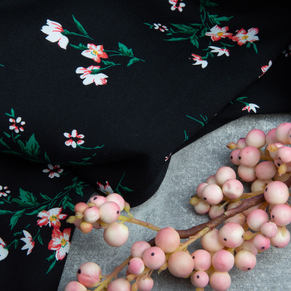 Тканина плательна штапель Соломія чорна, фото 3