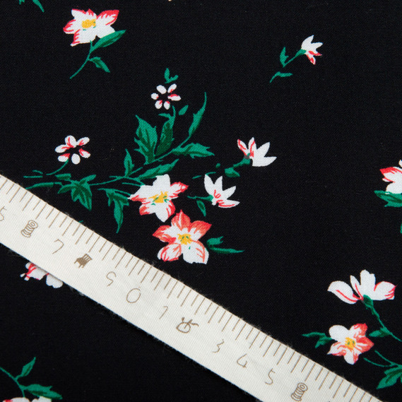 Тканина плательна штапель Соломія чорна, фото 4