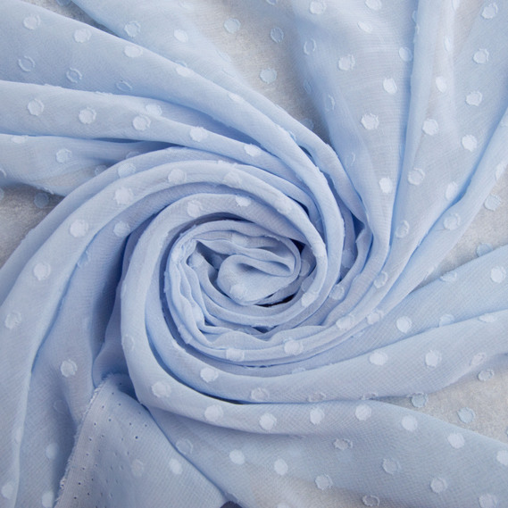 Ткань шифон жаккард 150 см 75 гр/м2 легкая, воздушная, для платьев, юбок, блуз, детской одежды блакитна, фото 1 Ткань шифон жаккард 150 см 75 гр/м2 легкая, воздушная, для платьев, юбок, блуз, детской одежды блакитна, фото 1