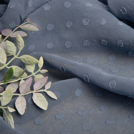 Тканина шифон жакард 150 см 75 гр/м2 легка, повітряна, для суконь, спідниць, блузок, дитячого одягу денім, фото 3