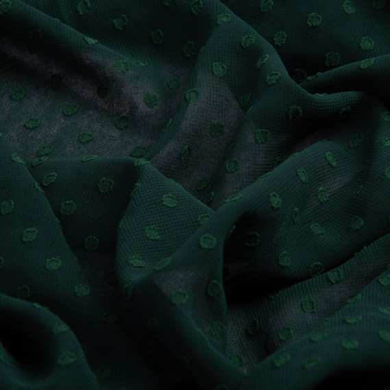 Тканина шифон жакард 150 см 75 гр/м2 легка, повітряна, для суконь, спідниць, блузок, дитячого одягу т/зелена, фото 2 Тканина шифон жакард 150 см 75 гр/м2 легка, повітряна, для суконь, спідниць, блузок, дитячого одягу т/зелена, фото 2