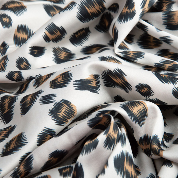 Ткань плательная атлас шелк барсик беж, фото 2