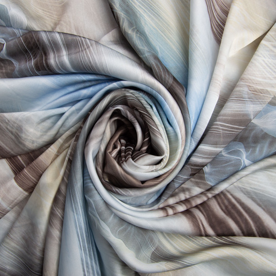 Silk Satin Dress Fabriс блакитний , фото 1