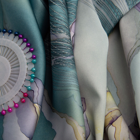 Silk Satin Dress Fabriс мор хвиля, фото 3