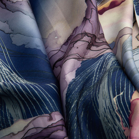 Ткань плательная атлас шелк стрейч денім, фото 2