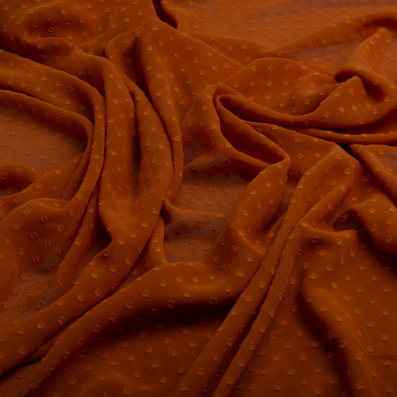 Chiffon crepe fabric 150 cm lightweight, airy, matte, for dresses, skirts, blouses, children’s clothing руда, фото 2