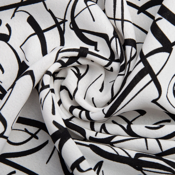 Тканина плательна креп Американський розчерк біла, фото 1