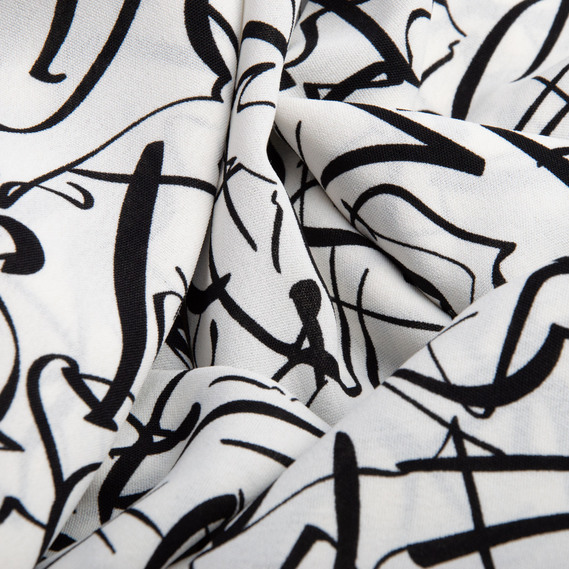 Тканина плательна креп Американський розчерк біла, фото 2