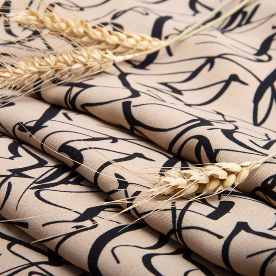 Ткань плательная креп Американский розчерк беж, фото 4