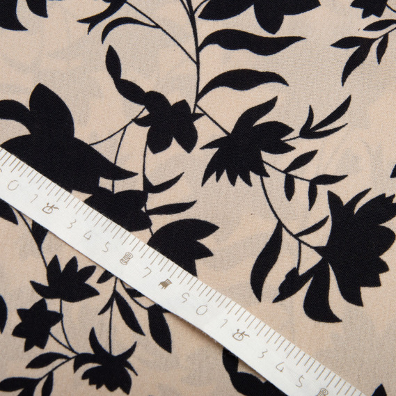 Тканина плательна креп Американський флора капучіно, фото 4