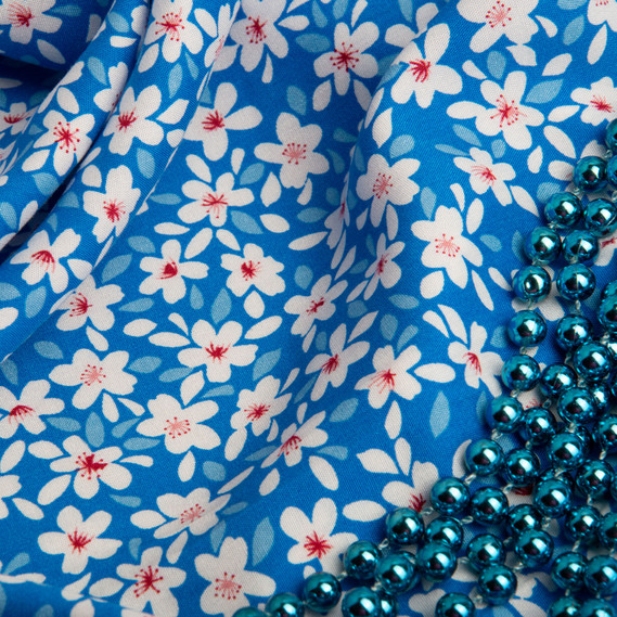 Staple fabric viscose, natural dress fabric, for blouses, dresses, skirts весна небесно блакитна, фото 3