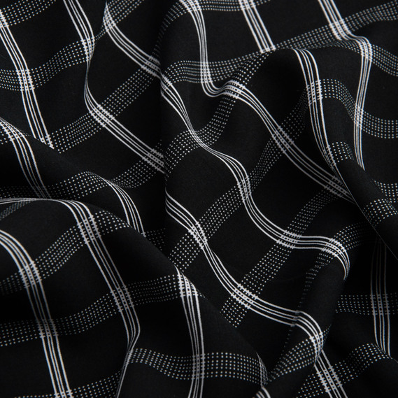 Fabric dress staple клітина чорна, фото 2