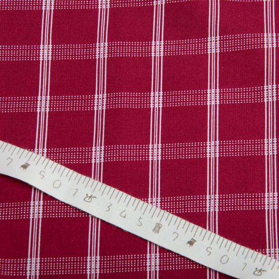 Ткань плательная штапель вискоза, плательная ткань натуральная, для блузок, платьев, юбок клітина вишня, фото 4