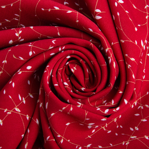 Fabric dress staple viscose лоза червона, фото 1