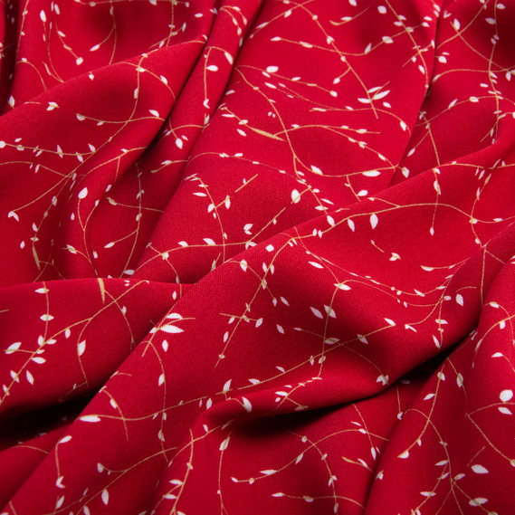Fabric dress staple viscose лоза червона, фото 2