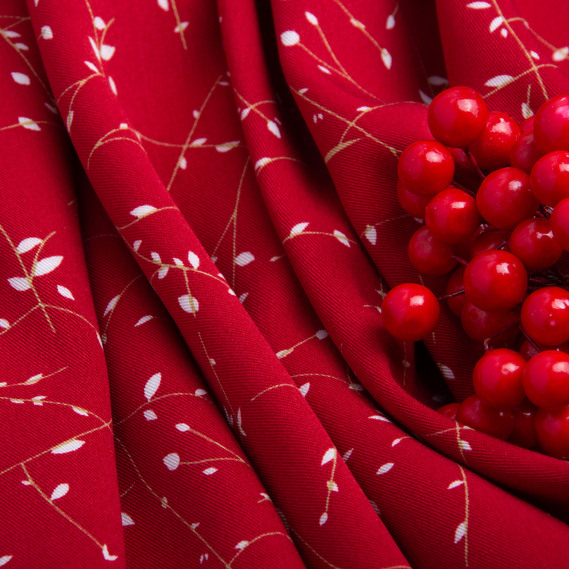 Fabric dress staple viscose лоза червона, фото 3