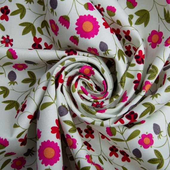 Тканина костюмна котон барвінок малина, фото 1