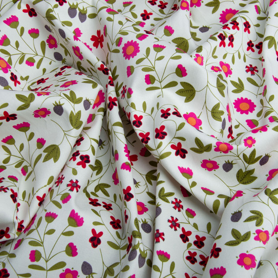 Тканина костюмна котон барвінок малина, фото 2