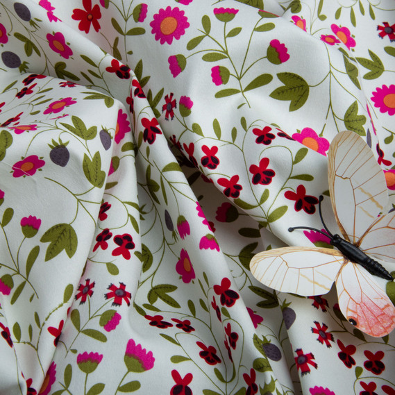 Тканина костюмна котон барвінок малина, фото 3