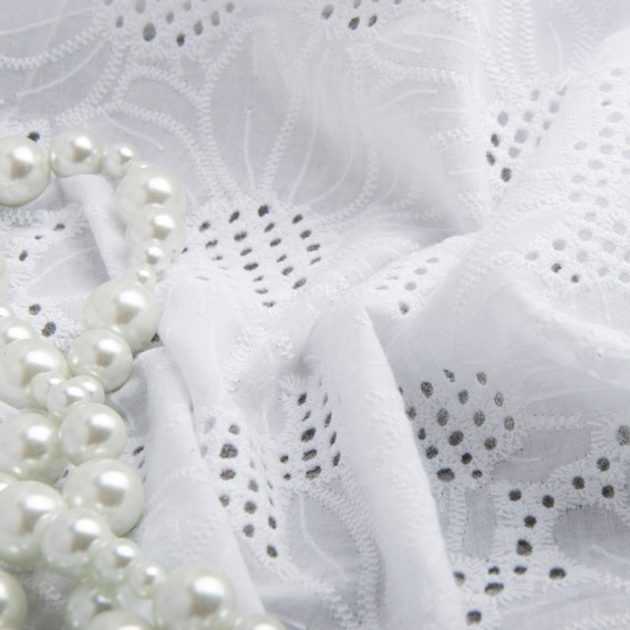 Тканина батист прошва натуральна бавовна 130 см, 120 гр/м2, для сорочок, суконь, дитячого одягу, легка, дихаюча соняшник біла, фото 3