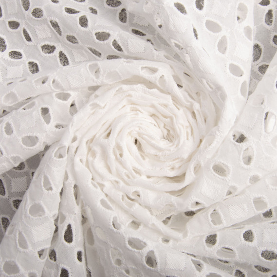 Dress fabric cotton batiste seam пелюстки молоко, фото 1