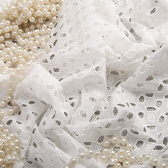 Dress fabric cotton batiste seam пелюстки молоко, фото 3