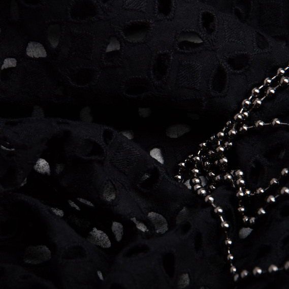 Dress fabric cotton batiste seam пелюстки чорна, фото 3