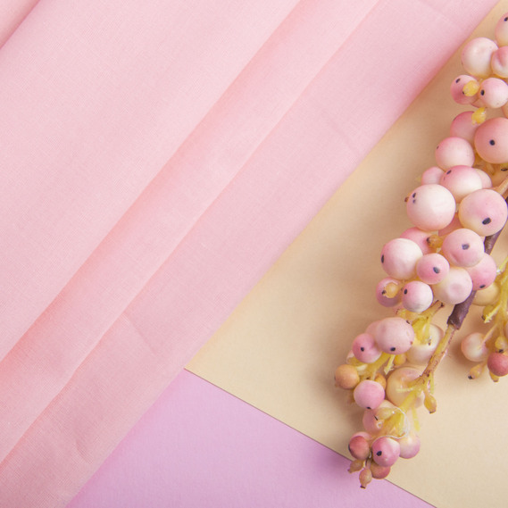 Тканина батист однотонна 145 см 74 гр/м2 бавовняна, натуральна для літніх суконь і блуз, сорочок, дитячого одягу персик, фото 3