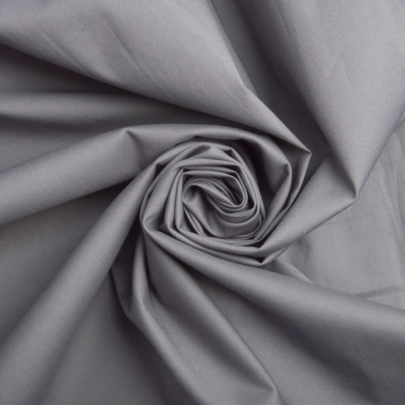 Тканина поплін бавовна 124 гр/м2 т/сірий, фото 1