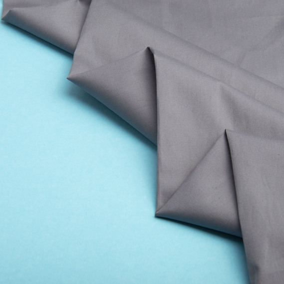 Тканина поплін бавовна 124 гр/м2 т/сірий, фото 2