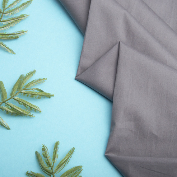 Тканина поплін бавовна 124 гр/м2 т/сірий, фото 3