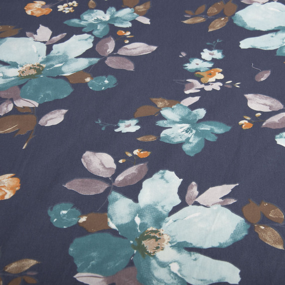 Ranfors calico fabric for bedclothes 2.4 m магнолії т/сині, фото 2